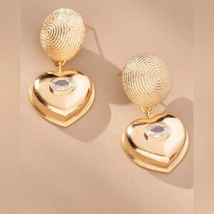 NWT Anthropologie Celeste Starre Heart Drop Earrings